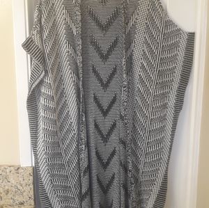 Long knitted cardigan vest poncho duster